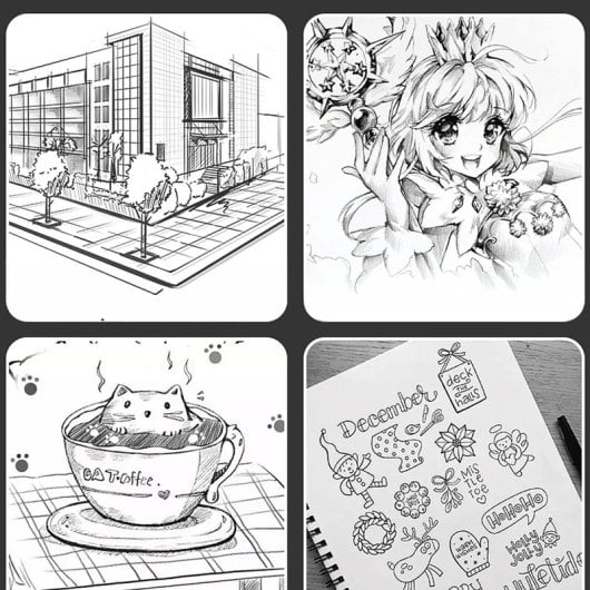 Canetas Fineliner com pontas variadas, 12 canetas Microliner pretas (0,2 mm a 3 mm), canetas para desenho técnico, canetas para ilustração