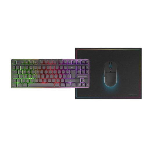 Mars Gaming MCPWTKL Combo Gaming Sem Fios Teclado TKL FRGB + Rato RGB + Tapete Preto (ES)