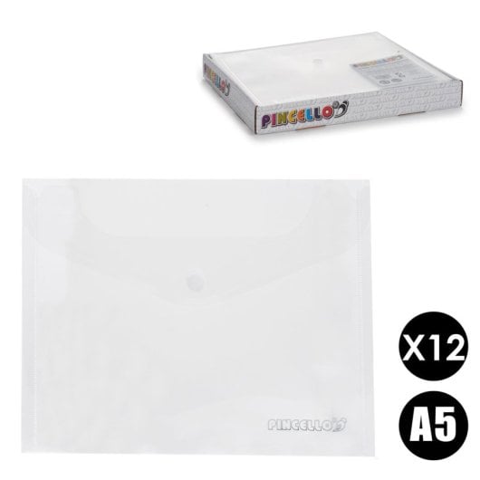 12er-Pack A5-Organizer-Umschläge mit Klettverschluss.