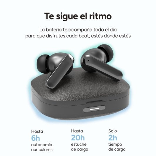 Ksix Ultimai Auriculares Inalámbricos, Autonomía 20 + 6 Horas, Ia Integrada, Traducción Simultánea, Llamadas, Asistente 