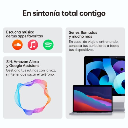 Ksix Ultimai Auriculares Inalámbricos, Autonomía 20 + 6 Horas, Ia Integrada, Traducción Simultánea, Llamadas, Asistente 