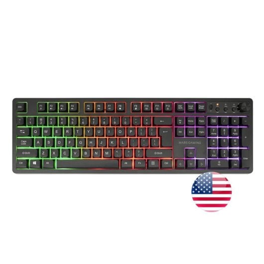 Mars Gaming MCPWX Combo Gaming Sem Fios Teclado FRGB + Rato RGB + Tapete Preto (Inglês US)