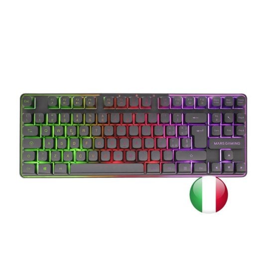 Mars Gaming Mcpwtkl Wireless Gaming Combo Tkl Frgb Tastiera RGB Tappetino per mouse Nero Italiano