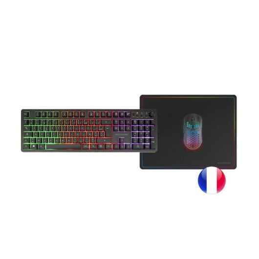 Mars Gaming MCPWX Combo Gaming Sem Fios Teclado FRGB + Rato RGB + Tapete Preto (FR)