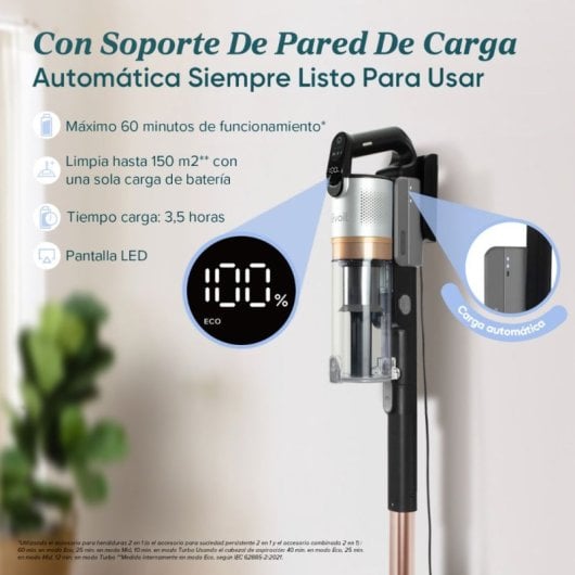 Aspirador sem Fio Levoit LVAC-300 Plus 240W 60min Animais HEPA 0,75L