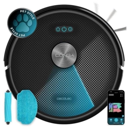 Saugroboter mit Wischfunktion Cecotec Conga M70 Navigationsklasse Laser 20.000 Pa Spezial für Tierhaare