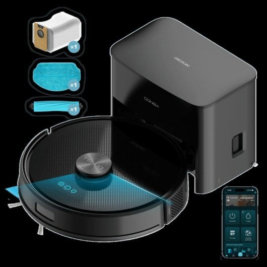 Robot Aspirador e Fregasuelos Cecotec Conga Y70 com Autovaciado Navegação Laser 20000 Pa Ideal para Animais de Estimação
