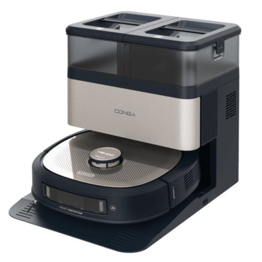 Robot Aspirador e Limpador de Chão Cecotec Conga Z100 com LaserEye 20000 Pa Base All-in Home Mopa XXL