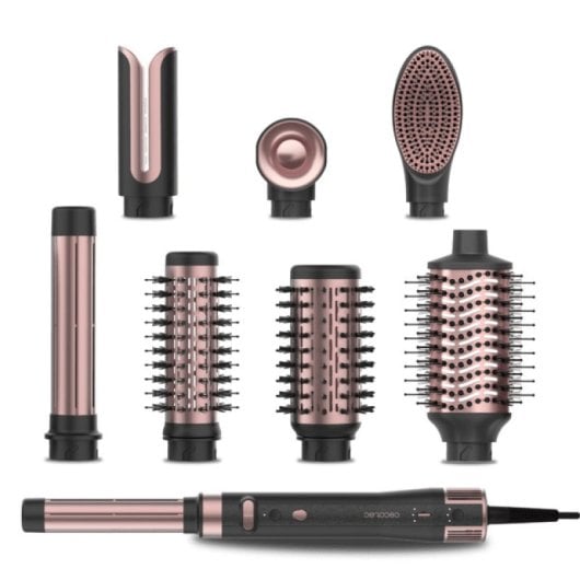 Brosse coiffante CeramicCare 8in1 AirGlam Gyro 1500W 8 embouts rotatifs ioniques céramique kératine