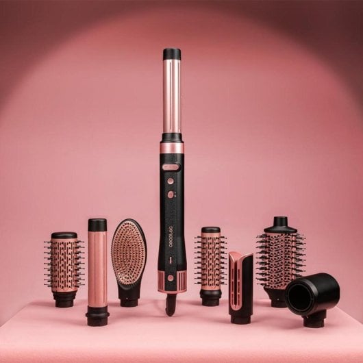 Modelador de Cabelo Cecotec CeramicCare 8in1 AirGlam Gyro motor brushless 8 cabeças cerâmica queratina função rotativa