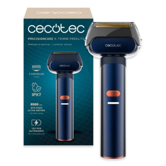Rasoir Visage Cecotec PrecisionCare X-Trimm ProElite Sans Fil 120min Sec et Mouillé 3 Lames