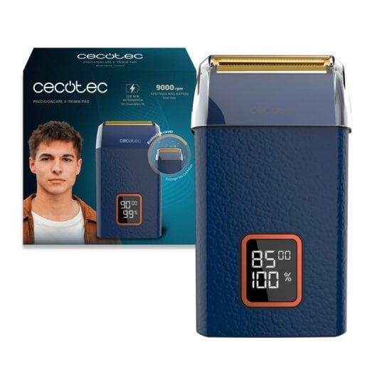 Afeitadora Cecotec PrecisionCare X-Trimm Pro Cuerpo Cuero 9000 RPM Titanio LED