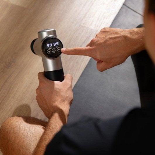 Pistola de Masaje Cecotec SkinCare Massage Full Recovery 99 Niveles 8 Cabezas LCD