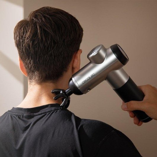 Pistola de Masaje Cecotec SkinCare Massage Full Recovery 99 Niveles 8 Cabezas LCD