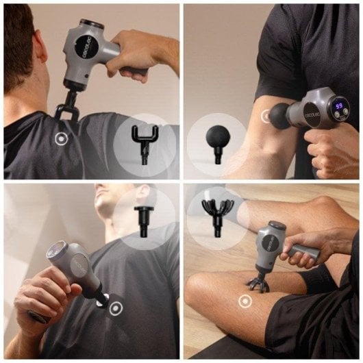 Pistola de masaje Cecotec SkinCare Massage Gun 99 niveles 4 cabezales USB C