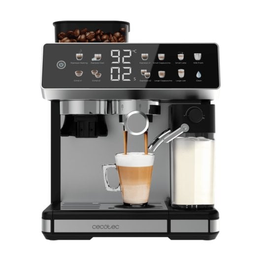 Cafetera Espresso Barista Cecotec Power Espresso 20 Barista Grind & Latte 2,6L 20 bars avec broyeur et réservoir lait