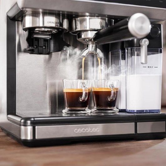 Cafetera Espresso Barista Cecotec Power Espresso 20 Barista Grind & Latte 2,6L 20 bars avec broyeur et réservoir lait
