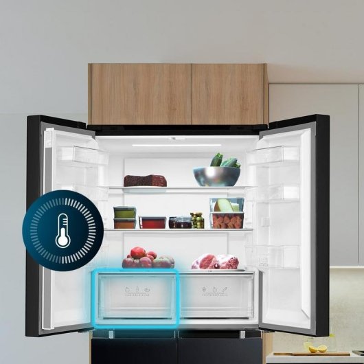 Réfrigérateur 4 portes Cecotec Bolero CoolMarket 4D 474 Dark E Total No Frost 177,5 cm 474 L E Noir