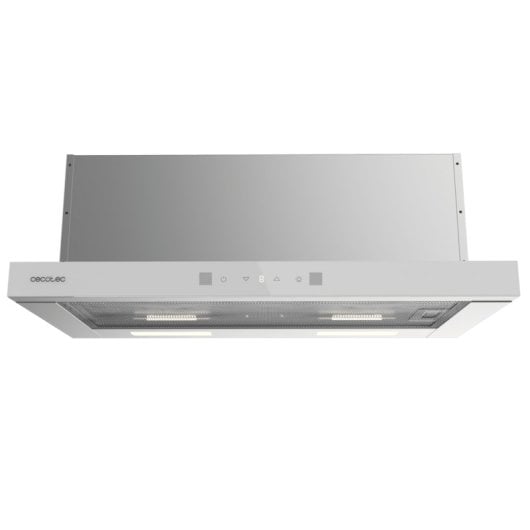 Campana extractora Cecotec Bolero Flux TLT 704400 Glass White Recirculación 70cm con control táctil y filtros de carbono
