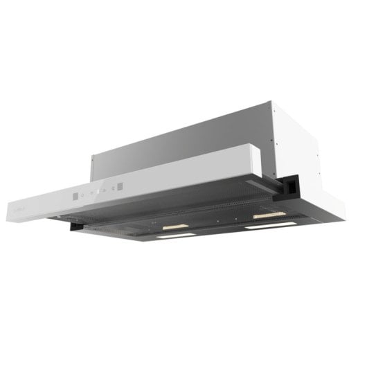 Campana extractora Cecotec Bolero Flux TLT 704400 Glass White Recirculación 70cm con control táctil y filtros de carbono