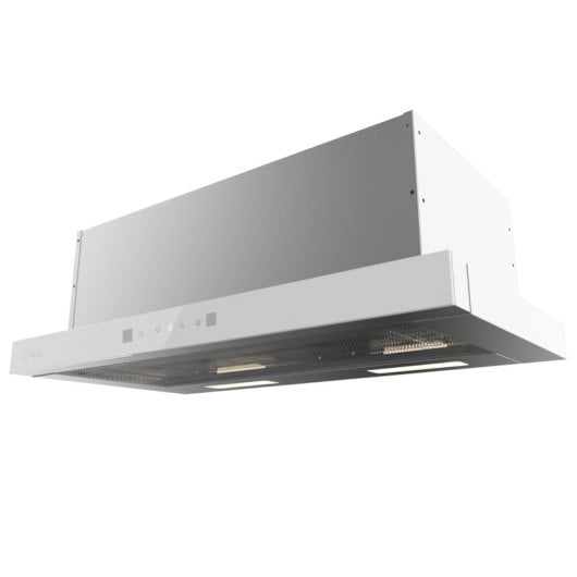 Campana extractora Cecotec Bolero Flux TLT 704400 Glass White Recirculación 70cm con control táctil y filtros de carbono