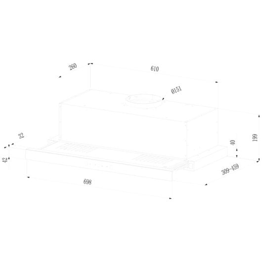 Campana extractora Cecotec Bolero Flux TLT 704400 Glass White Recirculación 70cm con control táctil y filtros de carbono