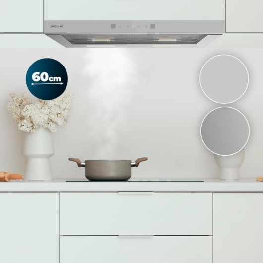 Campana extractora Cecotec Bolero Flux TLT 604400 Telescopica 60cm vetro bianco controllo touch DC motore