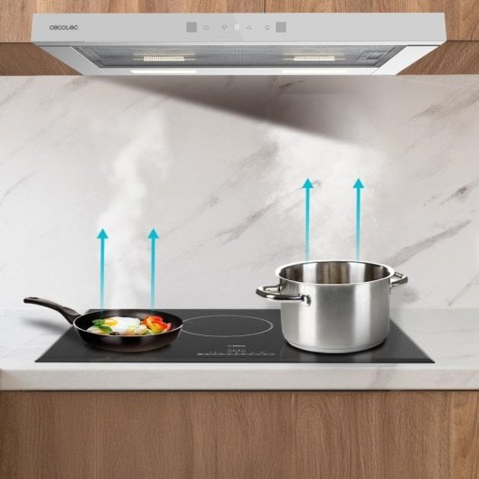 Campana extractora Cecotec Bolero Flux TLT 604400 Telescopica 60cm vetro bianco controllo touch DC motore