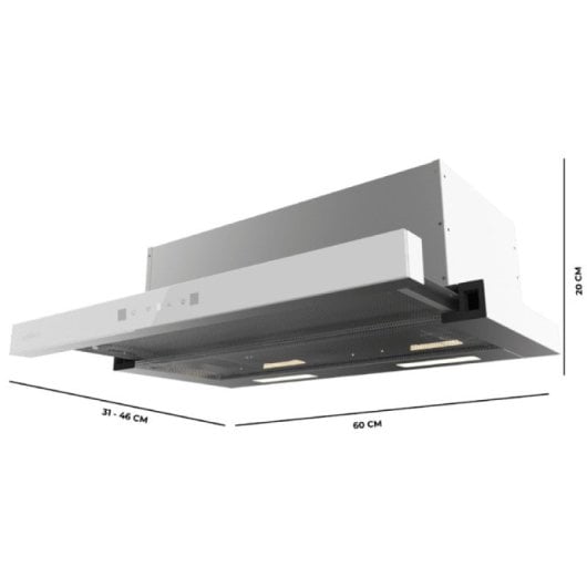Campana extractora Cecotec Bolero Flux TLT 604400 Telescopica 60cm vetro bianco controllo touch DC motore