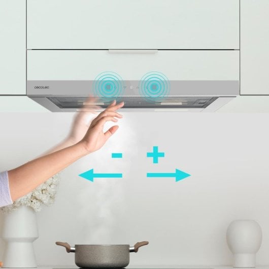 Campana extractora Cecotec Bolero Flux TLT 604400 Telescopica 60cm vetro bianco controllo touch DC motore