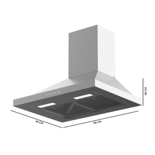 Campana extractora Cecotec Bolero Flux PT 604000 Recirculation 60cm moteur DC Inox