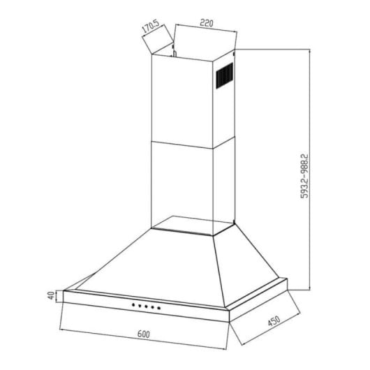 Campana extractora Cecotec Bolero Flux PT 604000 Recirculation 60cm moteur DC Inox