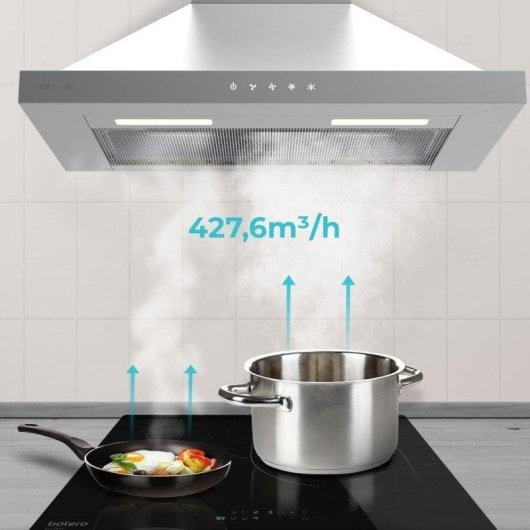 Campana extractora Cecotec Bolero Flux PT 604000 Recirculation 60cm moteur DC Inox