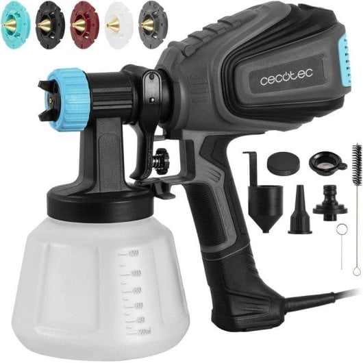 Pistolet à peinture Cecotec TotalPaint 750 700W 1200ml 5 buses noir