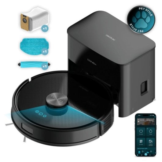 Robot Aspirador y Fregasuelos Cecotec Conga Y50 Navegación Láser 5000 Pa Base Autovaciado WiFi APP