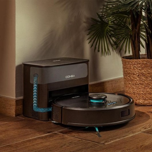 Robot Aspirador e Limpador de Chão Cecotec Conga Y50 Navegação Laser 5000 Pa Base Esvaziamento Automático WiFi APP