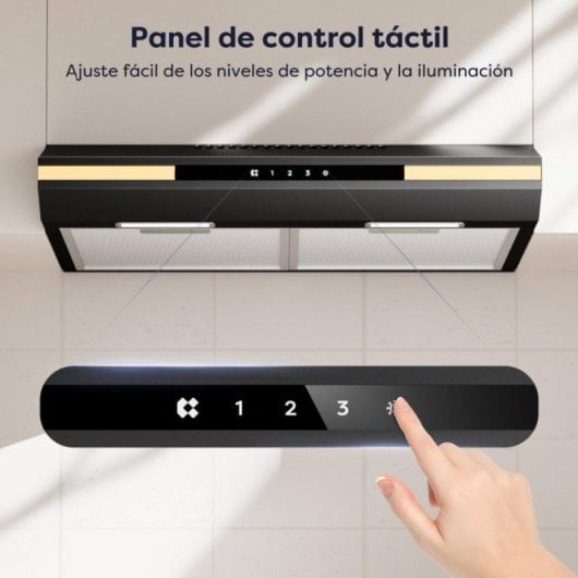 Campana extractora Integrable Motor DC 320m3/h 60cm acero inoxidable control SensorTouch