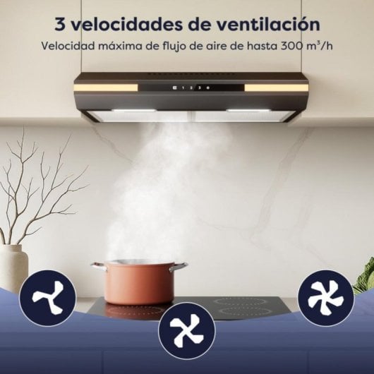 Campana extractora Integrable Motor DC 320m3/h 60cm acero inoxidable control SensorTouch
