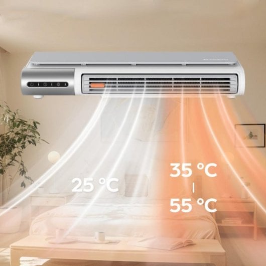 Calefactor eléctrico AWHCF516-W cerámico PTC, 400 W, 3 niveles, temporizador 6 h
