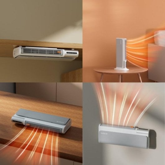 Calefactor eléctrico AWHCF516-W cerámico PTC, 400 W, 3 niveles, temporizador 6 h