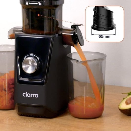 Espremedor CIARRA AWSJ046-B Slow Juicer 200W Preto 1.2L Boca Larga