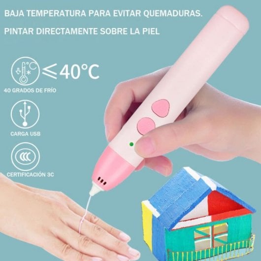 Bolígrafo 3D Antiescaldadura Baja Temperatura Control Continuo 3 Colores PCL