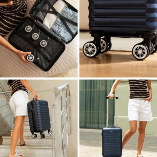Malette de Voyage Cabine 40x25x20 cm, 20 L, Roues 360º, ABS Recyclé, 2 kg