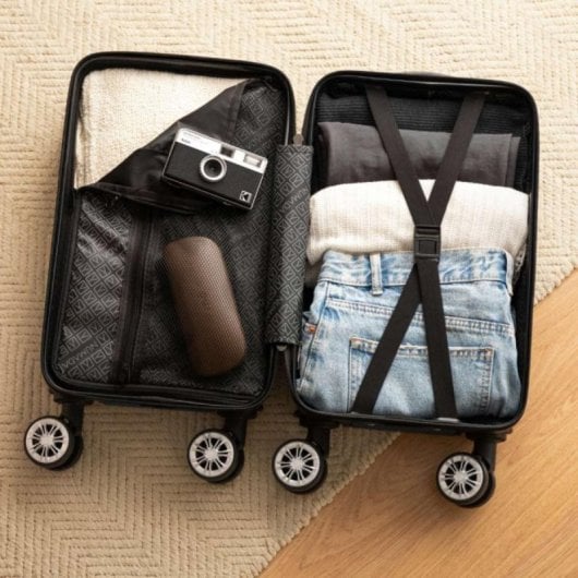 Maleta Cabina Numada ABS Reciclado 20L Ruedas 360º Extraíbles 40x25x20cm Ultraligera Negra