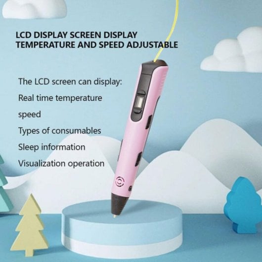 Bolígrafo 3D Genérico LCD Kit 10 Colores PLA/ABS Temperatura y Velocidad Ajustables