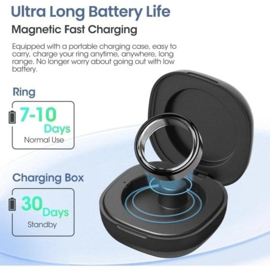 Anello Smart Health Tracker IP68 Ultra Leggero 4,7g Monitoraggio Salute e Sport