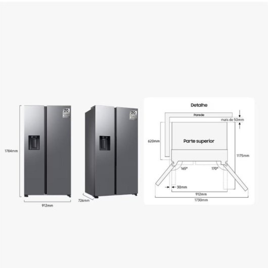Frigorífico Samsung Americano 178cm 640L Classe D Inox WiFi SmartThings