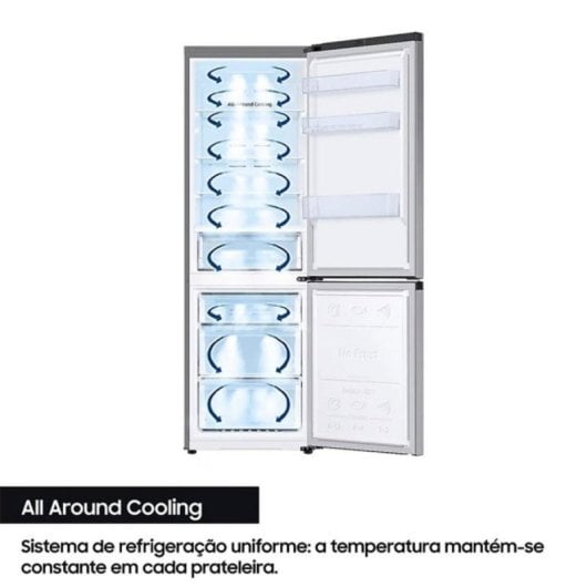 Frigorífico Samsung Combi No Frost 185 cm 344L D Prata Zona Fresca