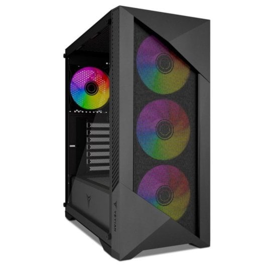 Boîtier PC Yeyian EDGE YCM-APEDG-G1 Acier Verre Trempé RGB USB-C 4 Ventilateurs