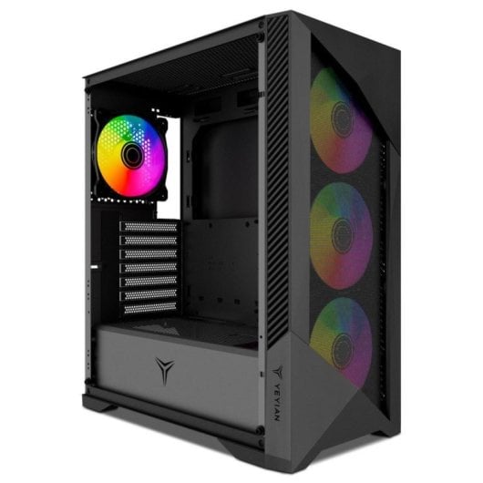 Boîtier PC Yeyian EDGE YCM-APEDG-G1 Acier Verre Trempé RGB USB-C 4 Ventilateurs